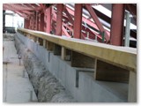 24 The temporary timber roadway completed